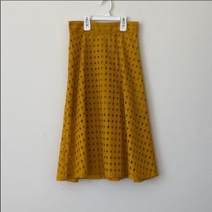 H&M mustard midi skirt size 6